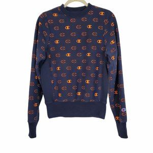 Champion Reverse Weave All Over Logo Crew Sweatshirt